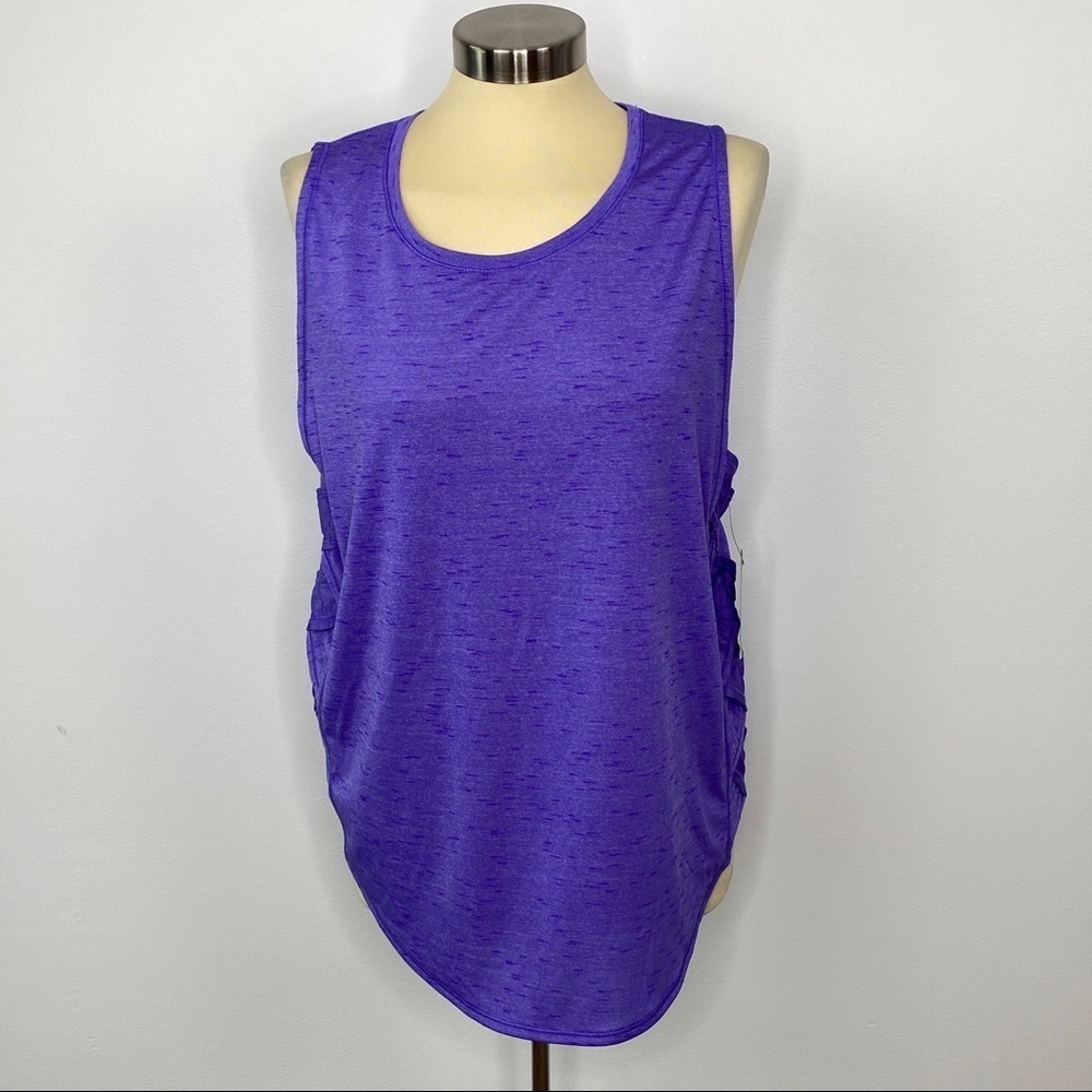 Xersion Purple Side Cut Out Workout Tank Top